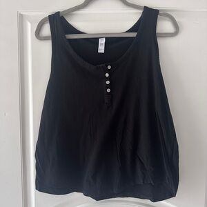 Stars Above Black Buttoned Tank Top
